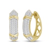 Thumbnail Image 1 of Men's Diamond Knife-Edge Huggie Hoop Earrings 1/6 ct tw 10K Yellow Gold