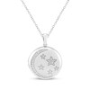 Thumbnail Image 1 of Diamond Crescent Moon & Stars Locket Necklace 1/8 ct tw Sterling Silver 18"