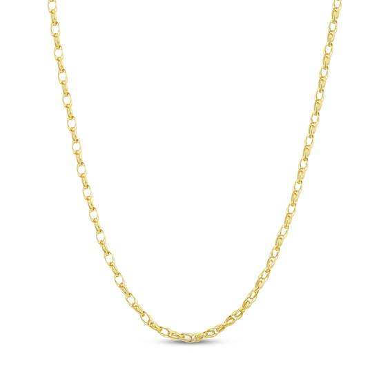 2.35mm Rolo Chain Necklace Hollow 18K Yellow Gold 18"