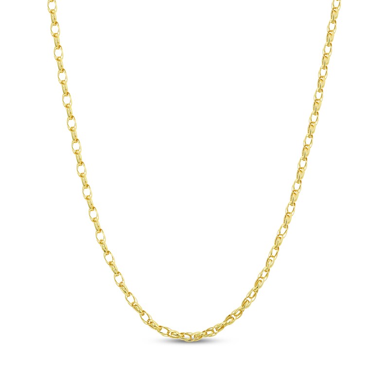 Main Image 1 of 2.35mm Rolo Chain Necklace Hollow 18K Yellow Gold 18"