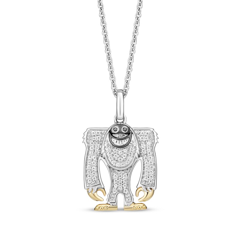 Main Image 1 of Disney Treasures Monsters, Inc. "Yeti the Abominable Snowman" Diamond Necklace 1/6 ct tw Sterling Silver & 10K Yellow Gold 19"