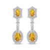 Thumbnail Image 2 of Citrine & White Lab-Created Sapphire Drop Earrings Sterling Silver