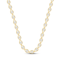 KAY Lab-Grown Diamonds Teardrop Link Necklace 3/4 ct tw 24K Yellow Gold Vermeil Sterling Silver 18"