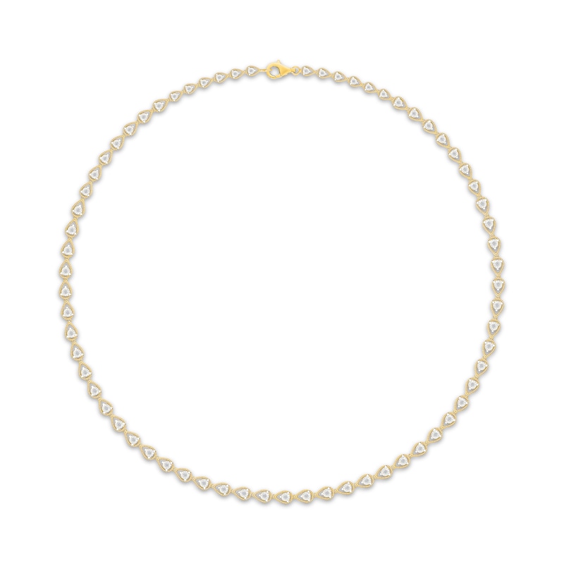 Main Image 3 of KAY Lab-Grown Diamonds Teardrop Link Necklace 3/4 ct tw 24K Yellow Gold Vermeil Sterling Silver 18"