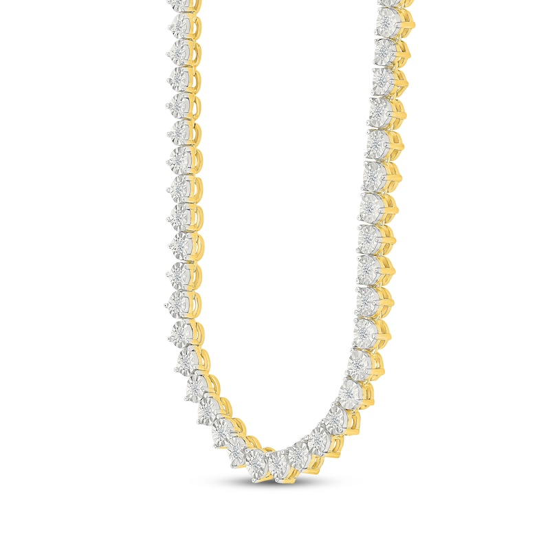 Main Image 2 of KAY Lab-Grown Diamonds Line Necklace 3/4 ct tw 24K Yellow Gold Vermeil Sterling Silver 18"