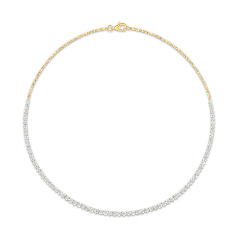 Main Image 3 of KAY Lab-Grown Diamonds Line Necklace 3/4 ct tw 24K Yellow Gold Vermeil Sterling Silver 18"