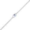 Thumbnail Image 3 of Blue & White Lab-Created Sapphire Evil Eye Bracelet Sterling Silver 7.25"