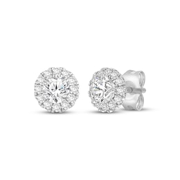 KAY Lab-Grown Diamonds Halo Stud Earrings 1-1/2 ct tw 10K White Gold