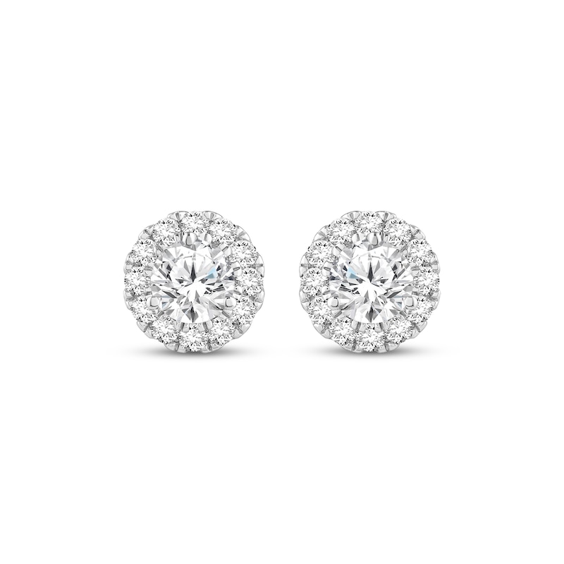 Main Image 2 of KAY Lab-Grown Diamonds Halo Stud Earrings 1-1/2 ct tw 10K White Gold
