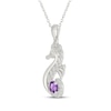 Thumbnail Image 2 of Amethyst & White Lab-Created Sapphire Seahorse Necklace Sterling Silver 18"