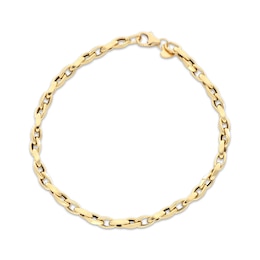 Twist Link Bracelet Hollow 18K Yellow Gold 7.5"