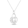 Thumbnail Image 2 of Diamond Heart-Shaped Lock Necklace 1/6 ct tw Sterling Silver 18"