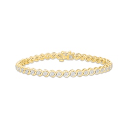 KAY Lab-Grown Diamonds Swirl Link Bracelet 1/4 ct tw 24K Yellow Gold Vermeil Sterling Silver 7.25"