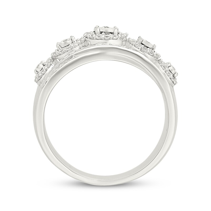 Main Image 3 of Diamond Halo Cluster Ring 1/4 ct tw Sterling Silver