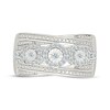 Thumbnail Image 4 of Diamond Halo Cluster Ring 1/4 ct tw Sterling Silver