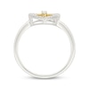 Thumbnail Image 3 of Diamond Heart & Cross Fashion Ring 1/8 Sterling Silver & 10K Yellow Gold