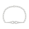 Thumbnail Image 1 of Diamond Interlocking Teardrop Paperclip Chain Bracelet 1/4 ct tw Sterling Silver 7.5"