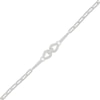 Thumbnail Image 2 of Diamond Interlocking Teardrop Paperclip Chain Bracelet 1/4 ct tw Sterling Silver 7.5"