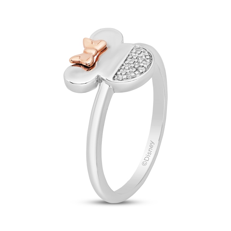 Main Image 2 of Disney Treasures Minnie Mouse Diamond Ring 1/20 ct tw Sterling Silver & 14K Rose Gold Plating