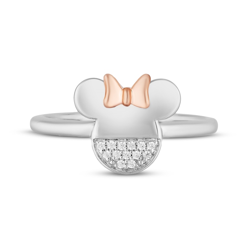 Main Image 4 of Disney Treasures Minnie Mouse Diamond Ring 1/20 ct tw Sterling Silver & 14K Rose Gold Plating