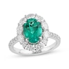 Thumbnail Image 1 of KAY Lab-Grown Diamonds Oval-Cut Lab-Created Emerald Halo Ring 1-1/6 ct tw 10K White Gold