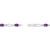 Thumbnail Image 3 of Oval-Cut Amethyst & Diamond Accent Marquise Link Bracelet Sterling Silver 7.25"