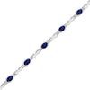 Thumbnail Image 2 of Oval-Cut Blue & White Lab-Created Sapphire Infinity Link Bracelet Sterling Silver 7.25"