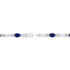 Thumbnail Image 3 of Oval-Cut Blue & White Lab-Created Sapphire Infinity Link Bracelet Sterling Silver 7.25"