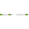Thumbnail Image 3 of Oval-Cut Peridot & Diamond Accent Fashion Marquise Link Bracelet Sterling Silver 7.25"