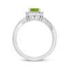 Thumbnail Image 3 of Octagon-Cut Peridot & White Lab-Created Sapphire Halo Ring Sterling Silver
