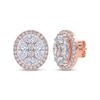 Thumbnail Image 1 of KAY Lab-Grown Diamonds Marquise & Round-Cut Halo Stud Earrings 6 ct tw 14K Rose Gold