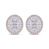 Thumbnail Image 2 of KAY Lab-Grown Diamonds Marquise & Round-Cut Halo Stud Earrings 6 ct tw 14K Rose Gold