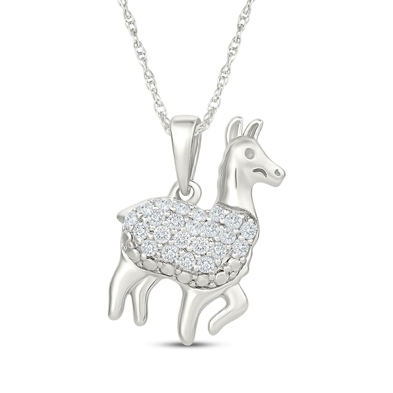 KAY Lab-Grown Diamonds Llama Necklace 1/6 ct tw Sterling Silver 18"