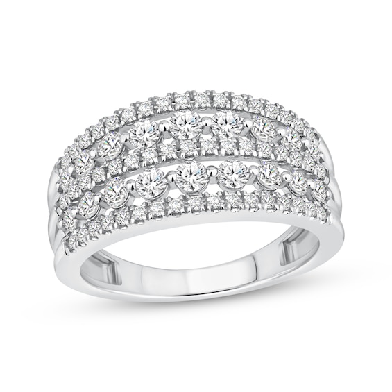 Adore Lab-Grown Diamonds Five-Row Anniversary Ring 1 ct tw 14K White Gold