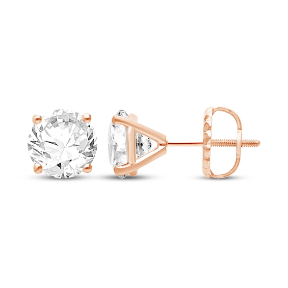 KAY Lab-Grown Diamonds Certified Round-Cut Solitaire Stud Earrings ct tw 14K Rose Gold (F/VVS2