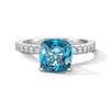 Thumbnail Image 3 of Neil Lane Cushion-Cut London Blue Topaz Engagement Ring 1/2 ct tw Diamond 14K White Gold