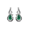 Thumbnail Image 2 of Pear-Shaped Emerald & Round-Cut Diamond Swirl Earrings 1/20 ct tw 10K White Gold