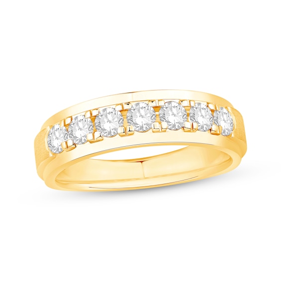 Adore Men’s Diamond Seven-Stone Wedding Band 1 ct tw 10K Yellow Gold