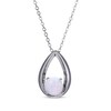 Thumbnail Image 2 of Round-Cut Lab-Created Opal Necklace & Stud Earrings Gift Set Sterling Silver 18"