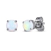Thumbnail Image 2 of Round-Cut Lab-Created Opal Necklace & Stud Earrings Gift Set Sterling Silver 18"