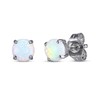 Thumbnail Image 3 of Round-Cut Lab-Created Opal Necklace & Stud Earrings Gift Set Sterling Silver 18"