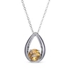 Thumbnail Image 1 of Round-Cut Citrine Necklace & Stud Earrings Gift Set Sterling Silver 18"