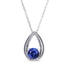 Thumbnail Image 1 of Round-Cut Blue Lab-Created Sapphire Necklace & Stud Earrings Gift Set Sterling Silver 18"