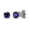 Thumbnail Image 2 of Round-Cut Blue Lab-Created Sapphire Necklace & Stud Earrings Gift Set Sterling Silver 18"