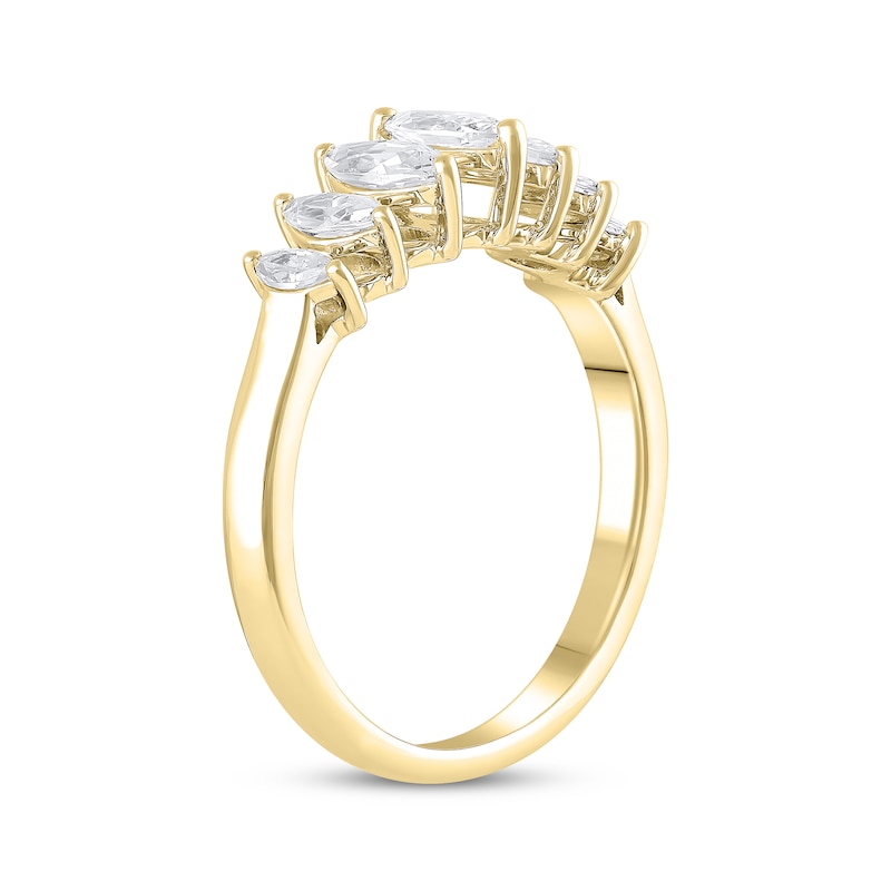 Main Image 2 of Lab-Grown Diamonds Marquise-Cut Anniversary Band 1 ct tw 14K Yellow Gold
