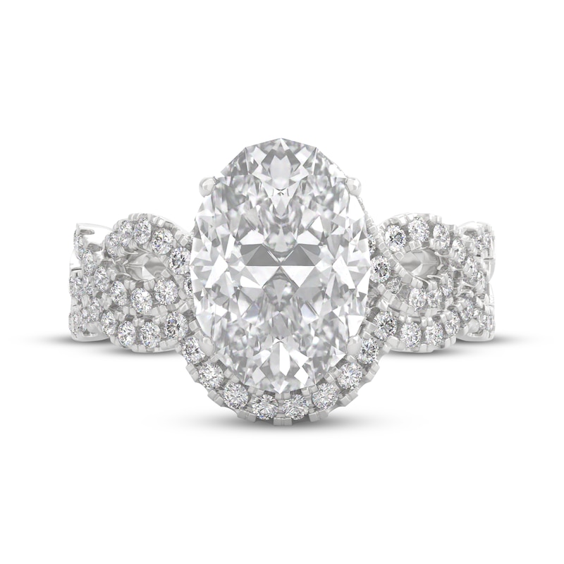 Main Image 3 of THE LEO Legacy Lab-Grown Diamond Oval-Cut Twist Shank Bridal Set 2-5/8 ct tw 14K White Gold