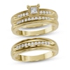 Thumbnail Image 1 of Adore Princess-Cut Diamond His & Hers Three-Piece Bridal Set 1/3 ct tw 10K Yellow Gold