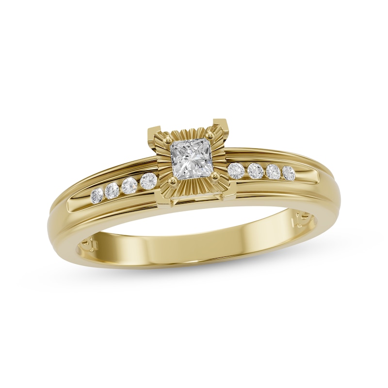 Main Image 2 of Adore Princess-Cut Diamond Engagement Ring 1/8 ct tw 10K Yellow Gold