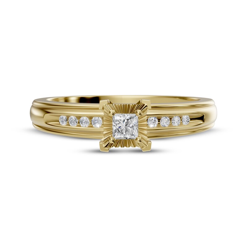 Main Image 4 of Adore Princess-Cut Diamond Engagement Ring 1/8 ct tw 10K Yellow Gold