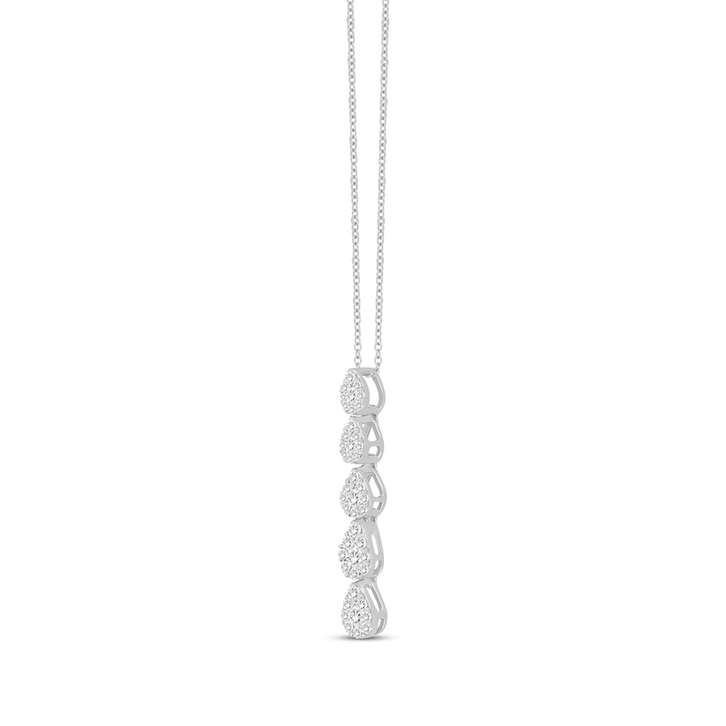 Main Image 2 of Diamond Graduated Pear Drop Necklace 1/2 ct tw 10K White Gold 18"